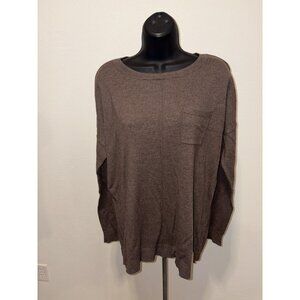 Ellen Tracy Womens Size L Large Sweater Long Sleeves Brown Pullover